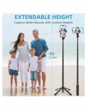 Mini Selfie Stick Phone Tripod with Remote Upgrade Quadripod