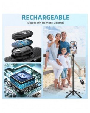 Mini Selfie Stick Phone Tripod with Remote Upgrade Quadripod
