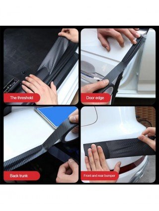 SEAMETAL 3D Carbon Fiber Sticker Car Threshold Protective Film