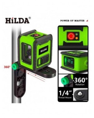 2 Lines Laser Level Green Beams Horizontal Vertical Cross Line