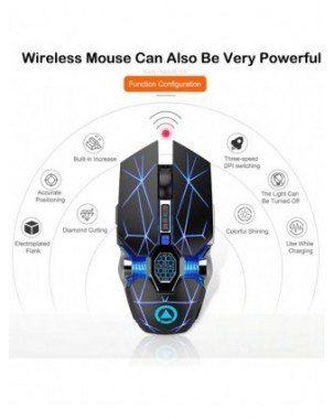 Wireless Optical 2.4G USB Gaming Mouse 1600DPI 7 Color LED