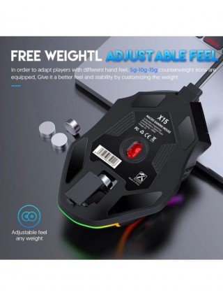 12800DPI Free Weight Macro RGB Gaming Mouse 12 Programmable