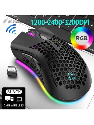 Wireless Gaming Mouse,Double Mode 2.4G/Bluetooth Mouse Gaming,Honeycomb  Shell,Adjustable DPI,RGB Backlit,Rechargeable Computer Mouse for  Laptop,PC,Mac