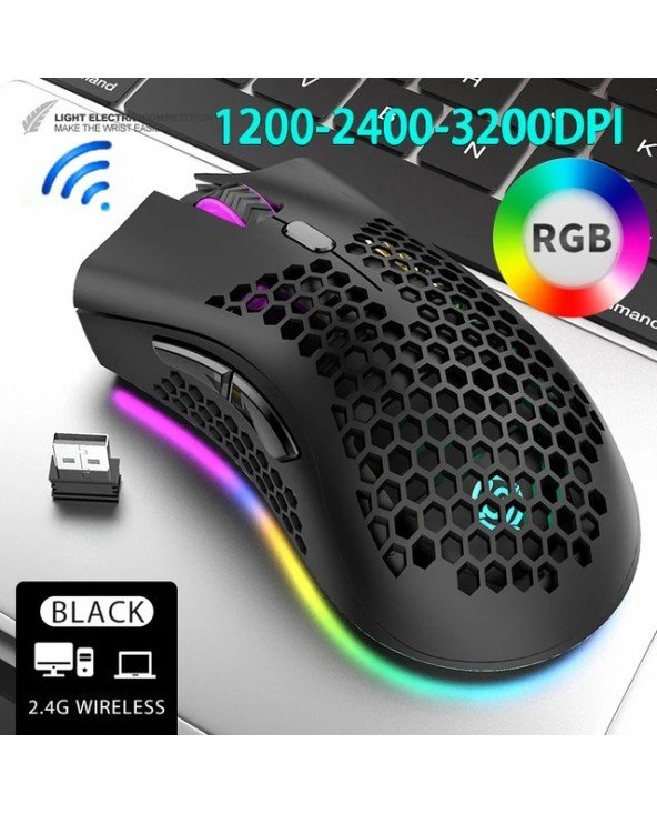 High Quality 2.4G Wireless Mouse RGB Light Honeycomb Bluetooth High Quality 2.4G Wireless Mouse RGB Light Honeycomb Bluetooth