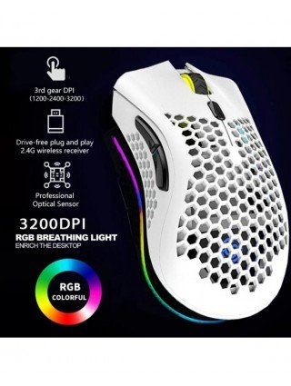 High Quality 2.4G Wireless Mouse RGB Light Honeycomb Bluetooth