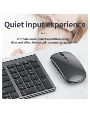 Slim Rechargeable Bluetooth Keyboard and Mouse Set for Laptop
