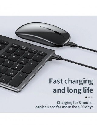 Slim Rechargeable Bluetooth Keyboard and Mouse Set for Laptop