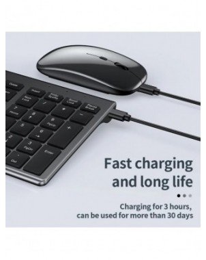 Slim Rechargeable Bluetooth Keyboard and Mouse Set for Laptop