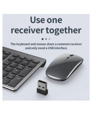 Slim Rechargeable Bluetooth Keyboard and Mouse Set for Laptop