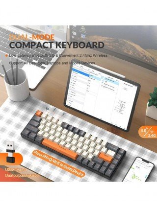 Wireless Mechanical Keyboard Bluetooth Dual Mode Hot-Swappable