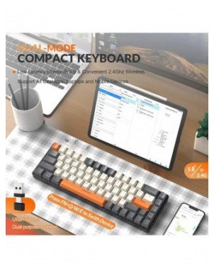 Wireless Mechanical Keyboard Bluetooth Dual Mode Hot-Swappable