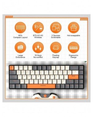 Wireless Mechanical Keyboard Bluetooth Dual Mode Hot-Swappable