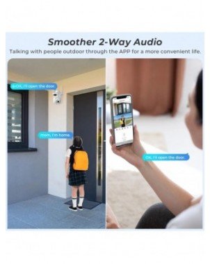 8MP 4K PTZ Wifi kamera su dvigubu objektyvu su Ai Human Detect