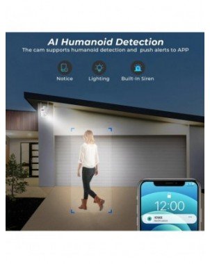 8MP 4K PTZ Wifi kamera su dvigubu objektyvu su Ai Human Detect