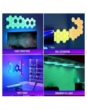 RGB Intelligent Hexagonal Wall Lamp Color-changing Ambient