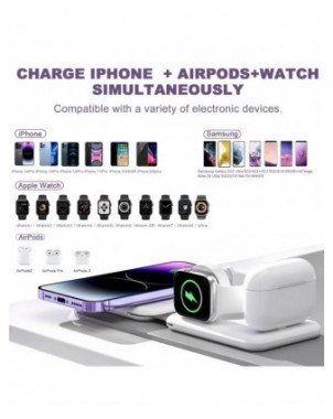 30W 3 viename magnetinis belaidis įkroviklis Telefono
