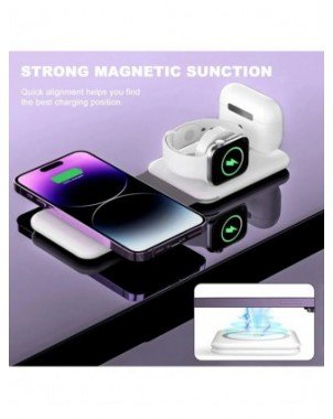 30W 3 viename magnetinis belaidis įkroviklis Telefono