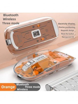 M133 Transparent Magnetic Mouse Triple Mode 2.4G Bluetooth