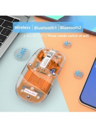 M133 skaidrios magnetinės pelės trigubas režimas 2.4G Bluetooth