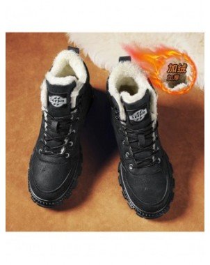 Men's Boots Autumn and Winter Platform Warm Fur Ankle Short