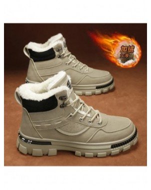 Men's Boots Autumn and Winter Platform Warm Fur Ankle Short