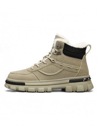 Men's Boots Autumn and Winter Platform Warm Fur Ankle Short