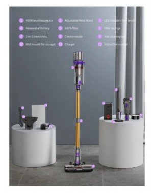 Laresar wireless vacuum cleaner 36000PA suction power 450W home