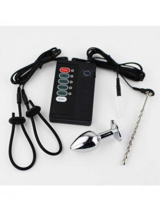 Electro Penis Stimulator Ring & Anal Plug Sex Toys For Men