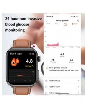 Laser Therapy Uric Acid Non invasive Blood Glucose Smart Watch