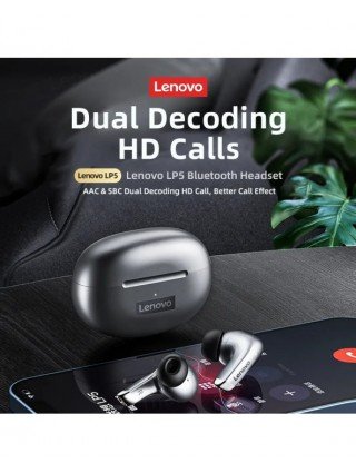 Lenovo LP5 belaidės "Bluetooth" ausinės HiFi muzikos ausinės su