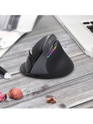 Delux M618 Mini Ergonomic Mouse Gaming Wireless Vertical Mouse