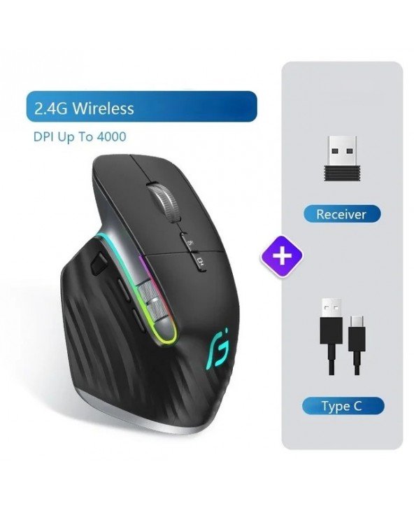 Bluetooth Gaming Mouse RGB Vertical 2.4G Wireless Mouse for