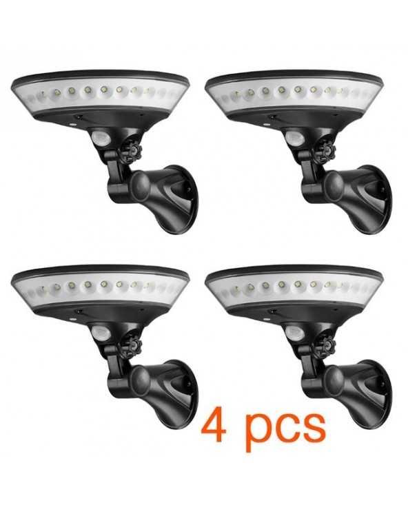 360 degree lighting PIR motion sensor round solar wall light