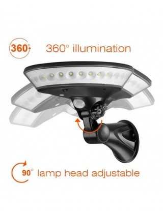 360 degree lighting PIR motion sensor round solar wall light
