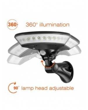 360 degree lighting PIR motion sensor round solar wall light