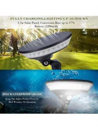360 degree lighting PIR motion sensor round solar wall light