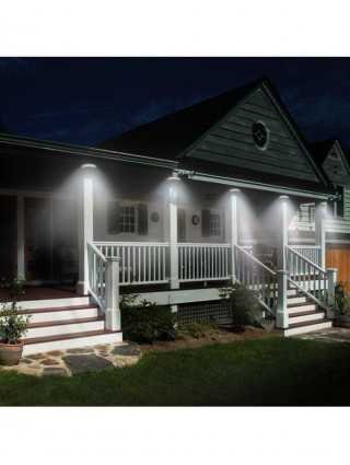 360 degree lighting PIR motion sensor round solar wall light