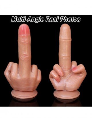 Huge Spoof Middle Finger Gift Thick Dildo Soft Silicone Dick