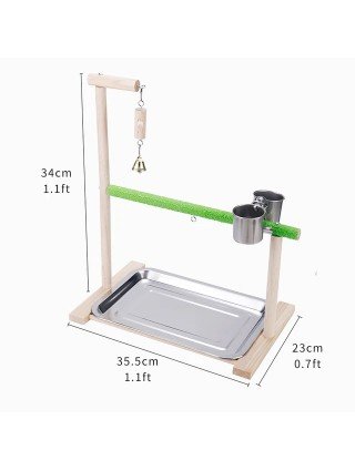 Solid Wood Pet Parrot Playstand Bird Playground Bird Playpen