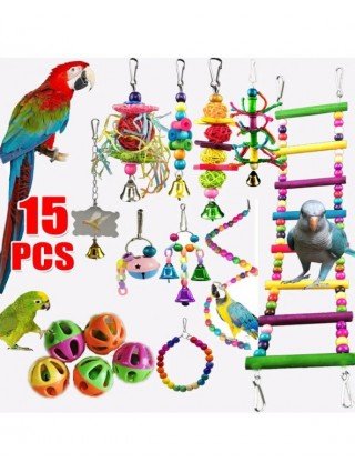 Combination Bird Toys Set Swing Chewing Training Toys Small
