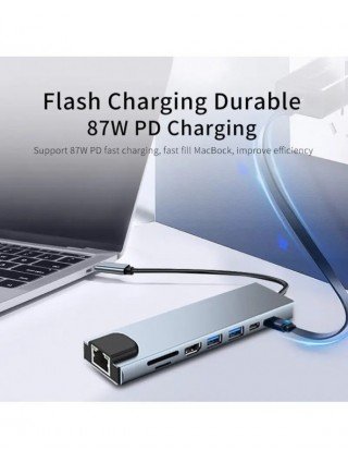Usb 8 In 1 Type C 3 1 To 4k Hdmi Hub Adapter With Sd Tf Rj45