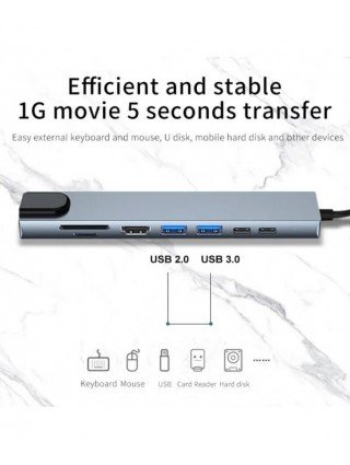 Usb 8 In 1 Type C 3 1 To 4k Hdmi Hub Adapter With Sd Tf Rj45