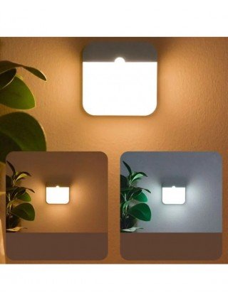 Motion Sensor Led Light Usb Charging Square Lamp for Bedroom