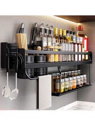 40/50CM Double-Layer Kitchen Shelf Wall-mounted Spice Storage