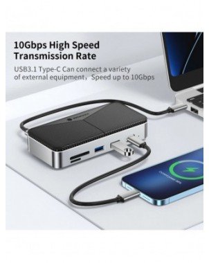 USB Hub USB Docking Station with HDMI-Compatible USB-A 3.2 Gen2
