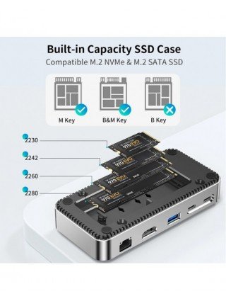 USB Hub USB Docking Station with HDMI-Compatible USB-A 3.2 Gen2