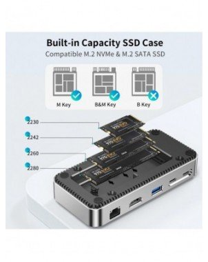 USB Hub USB Docking Station with HDMI-Compatible USB-A 3.2 Gen2