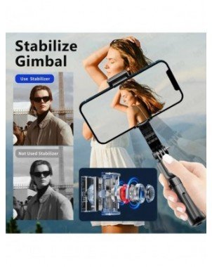 Selfie Stick Gimbal with Fill Light Extendable Bluetooth Remote
