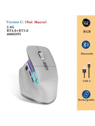 Ergonomic Bluetooth Wireless Mouse RGB Side Scroller for Laptop