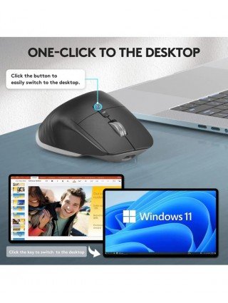 Ergonomic Bluetooth Wireless Mouse RGB Side Scroller for Laptop